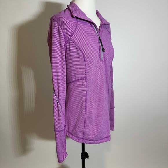 Tangerine Purple Orchid Long Sleeve 1/4 Zip Sweater Athletic Womens Size Small S - Picture 3 of 14